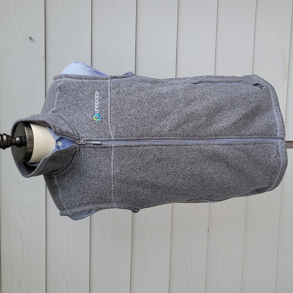 THE NORTH FACE Grey Weave Unispace‎ Fleece Polyester Large Full Zip Mens Vest